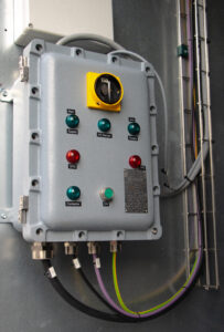 Example of a gas-tight ATEX-box that contains electronic equipment.